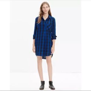 Madewell Blue Plaid Mini Dress